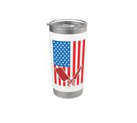 Carnicero USA Bandera Bistec Persona Carne Vaso térmico de acero inoxidable de doble pared