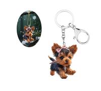 Carniee Llavero Perro Acrílico Osito Perro Llavero Divertido Colgante Animales Colgantes de Dibujos Animados para Amantes de Perros Familiares Seres Queridos y Amigos Regalos Ideales Multicolor E