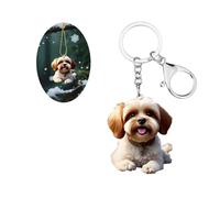 Carniee Llavero Perro Acrílico Osito Perro Llavero Divertido Colgante Animales Colgantes de Dibujos Animados para Amantes de Perros Familiares Seres Queridos y Amigos Regalos Ideales Multicolor B