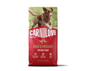 CARNILOVE Active Dog Pato y Faisán para perros adultos, 12 kg