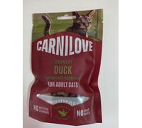 Carnilove Bocadillos crujientes de pato con frambuesas, para gatos adultos, sin cereales, 50 g