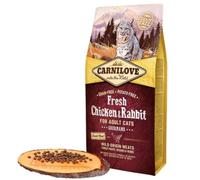 CARNILOVE Pienso Natural para Gatos Adultos - Pollo y Conejo Frescos, Sin Cereales ni Patata, 2 kg, Alta en Proteínas, Alimento Completo y Natural - ANIMALUJOS