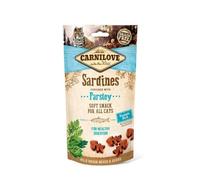 Carnilove Gato Snack Suave Sardinas con Perejil | Paquete Doble | 2 x 50 g | Delicioso Snack Suave con Sardinas | Adecuado para Todos los Gatos | con Carne de Animales Salvajes