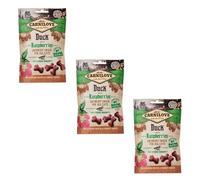Carnilove Snack Crujiente Pato con Frambuesas | Paquete Triple | 3 x 50 g | Golosinas para Gatos | Pato y Frambuesa | Sin Azúcares Añadidos | Sabor a Carne Exótica