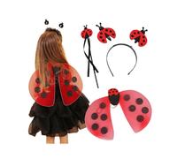 Carnival Ball Party Supplies COS Costume Fairy stick Ladybug wings Hair hoop + magic stick + wings + skirt