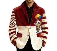 Carnival Elegant - Pana de terciopelo con estampado de payaso de circo para ocasiones formales o de fiesta, Vino, XL