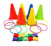 Carnival Games Outdoor Colorful - Puf portátil con cubo de obstáculos | Juego combinado de juegos de carnaval al aire libre, para césped, parques, playas, reuniones de camping, actividades de ocio