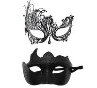 Carnival - Mascarilla de encaje máscara para ojos, máscara de ojos para mujeres y hombres | Elegant Couples Masquerade Set for Stage Performance, Party, Holiday Events, Cosplay, and Themed Celebra