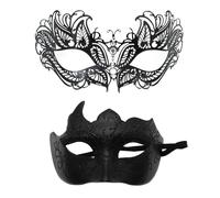 Carnival - Mascarilla de encaje máscara para ojos, máscara de ojos para mujeres y hombres | Elegant Couples Masquerade Set for Stage Performance, Party, Holiday Events, Cosplay, and Themed Celebra