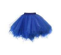 Carnival New Year's Eve - Falda de tul para niña con cintura elástica, diseño de varias capas para ocasiones festivas y uso diario, ajuste cómodo, 01-azul real, 140