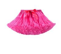 Carnival New Year's Eve - Falda para niña con tul de varias capas y cintura elástica para ocasiones festivas, ballet y danza, 01-Hot Pink, S