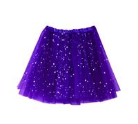 Carnival New Year's Eve Glitter Skirt - Falda de tul con estampado de estrellas, cintura elástica, diseño de varias capas, para el día a día y las fiestas, 01-morado oscuro, Talla única