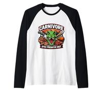 Carnivore Apex Predator Diet Meat Eater T-Rex Dino Keto Broma Camiseta Manga Raglan