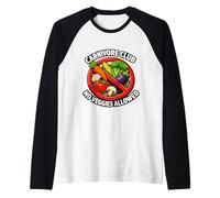 Carnivore Club No se Permiten Verduras Declaración Divertida del carnívoro Camiseta Manga Raglan