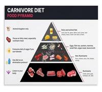 Carnivore Diet Educational Poster Healthy Food Pyramid Chart for Health Coach Office Kitchen Wall Diet Plan Reference Guide(Unframed,12x18inch(30x45cm))