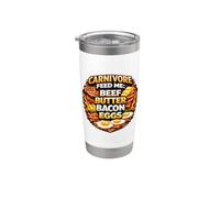 Carnivore Feed Me Beef Butter Bacon Huevos Meat Eater Dieta Fan Vaso térmico de acero inoxidable de doble pared