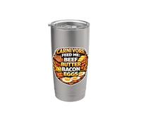 Carnivore Feed Me Beef Butter Bacon Huevos Meat Eater Dieta Fan Vaso térmico de acero inoxidable de doble pared