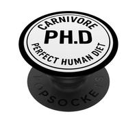 Carnivore PhD Human Diet Doctor Nutricionista Keto PopSockets PopGrip Adhesivo