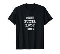 Carnívoro Carne de Vaca Mantequilla beicon Huevos Comer Carne Dieta Keto Camiseta gráfica económica, Hombre, Negro, S