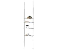 CARO-Möbel Carolina de Muebles Estantería telescópica para baño Dunja Estantería Multiusos, Altura Regulable 250 - 280 cm 3 estantes 1 Cesta Cromado