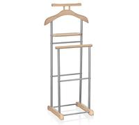 CARO-Möbel Herrendiener Medina, roble Sonoma - Perchero con percha para pantalones y percha para chaquetas, maniquí mudo con estante para joyas o relojes, perchero para dormitorio, MDF/Metal