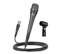 CAROL AC-910 XLR Micrófono Vocal con Cable - Micrófono cardioide dinámico con tecnología de cancelación de Ruido AHNC de Doble Motor para Cantos Profesionales, Karaoke, Escenario y Estudio, Incluye