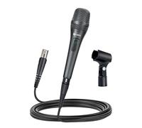CAROL AC-910S XLR Micrófono Vocal con Cable - Micrófono cardioide dinámico con tecnología AHNC de cancelación de Ruido de Doble Motor para Cantar, Karaoke, Escenario y Estudio, Incluye Clip de