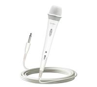 CAROL Edur-916s - Micrófono dinámico Blanco con Pastilla supercardioide, para Karaoke, actuaciones en Vivo, optimizado para Voz, minimiza la Calidad de Sonido del Ruido de manejo con Cable XLR de 15