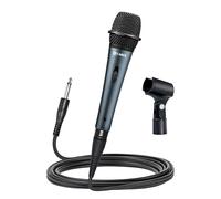 CAROL Edur-916s - Micrófono dinámico con pastilla supercardioide, para karaoke, canto, optimizado para voz, minimiza la calidad de sonido del ruido de manejo con cable XLR de 15 pies a 6,35 mm y clip