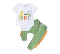 Carolilly Trajes de verano para bebés y niños pequeños, camiseta de manga corta, suéter con estampado de letras y animales, pantalones de bolsillo, 2 piezas, conjunto de ropa para recién nacidos,