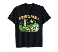 Carolina del Norte, Costa, Paisaje, con, un, Faro, Vendimia Camiseta