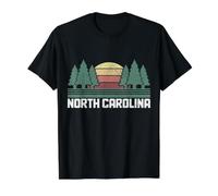 Carolina del Norte Vintage Retro Naturaleza Am Camiseta gráfica económica, Hombre, Negro, M
