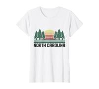 Carolina del Norte Vintage Retro Naturaleza Am Camiseta gráfica económica, Mujer, Blanco, XL