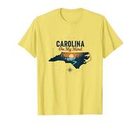 Carolina en mi Mente Carolina del Norte Atardecer Naturaleza Amante Camiseta, Hombre, Limón, M