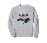 Carolina en mi Mente Carolina del Norte Atardecer Naturaleza Amante Sudadera, Unisex para Adultos, Gris Jaspeado, L
