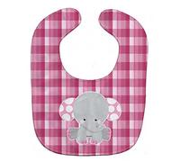 Caroline 's Treasures Babero para bebé rosa Elephant Pink Gingham Talla:L