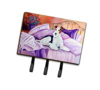 """"Caroline's Treasures 7121TH68 Fox Terrier esperando a mam , soporte para correa o gancho para llaves, grande, multicolor""""