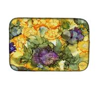 """"Caroline's Treasures Abstract Flowers Purple And Yellow Dish Drying Mat 14"""""""" x 21"""""""" Multicolor""""