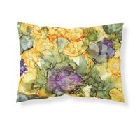 """"Caroline's Treasures Abstract Flowers Purple and Yellow Fabric Standard Pillowcase 8958PILLOWCASE Multicolor""""