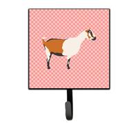 """"Caroline's Treasures Alpine Goat Pink Check Wall Hook Small Multicolor""""