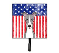 """"Caroline's Treasures American Flag and Italian Greyhound Leash or Key Holder hooks Multicolor""""