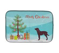 """"Caroline's Treasures American Water Spaniel Merry Christmas Tree Dish Drying Mat 14"""""""" x 21""""""""""""