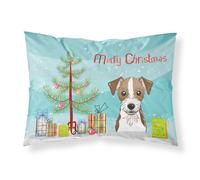 """"Caroline's Treasures BB1574PILLOWCASE Christmas Tree And Jack Russell Terrier Fabric Standard Pillowcase Large Multicolor""""