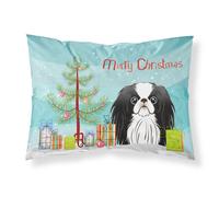 """"Caroline's Treasures BB1602PILLOWCASE Christmas Tree And Japanese Chin Fabric Standard Pillowcase Large Multicolor""""