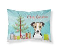 """"Caroline's Treasures BB1633PILLOWCASE Christmas Tree And Jack Russell Terrier Fabric Standard Pillowcase Large Multicolor""""