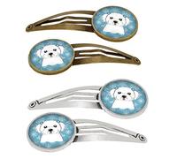Caroline's Treasures BB1642HCS4 - Juego de 4 pasadores para el pelo con diseño de copo de nieve, color azul, Varios colores, 4 Count (Pack of 1)