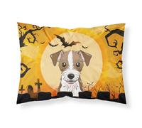""""Caroline's Treasures BB1760PILLOWCASE Halloween Jack Russell Terrier Fabric Standard Pillowcase Large Multicolor""""