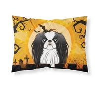 """"Caroline's Treasures BB1788PILLOWCASE Halloween Japanese Chin Fabric Standard Pillowcase Large Multicolor""""