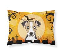 """"Caroline's Treasures BB1819PILLOWCASE Halloween Jack Russell Terrier Fabric Standard Pillowcase Large Multicolor""""