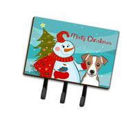 """"Caroline's Treasures BB1880TH68 Snowman with Jack Russell Terrier Leash or Key Holder Large Multicolor""""